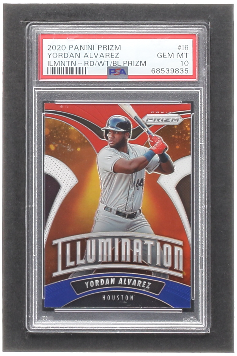 Yordan Alvarez 2020 Panini Prizm Illumination Prizms Red White and Blue #6 (PSA 10) at PristineAuction.com Yordan Alvarez 2020 Panini Prizm Illumination Prizms Red White and Blue #6 (PSA 10) at PristineAuction.com