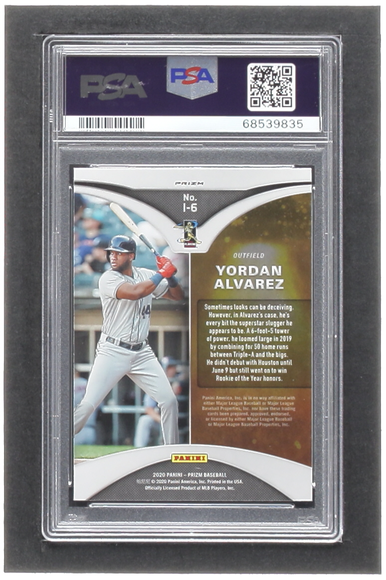 Yordan Alvarez 2020 Panini Prizm Illumination Prizms Red White and Blue #6 (PSA 10) at PristineAuction.com Yordan Alvarez 2020 Panini Prizm Illumination Prizms Red White and Blue #6 (PSA 10) at PristineAuction.com