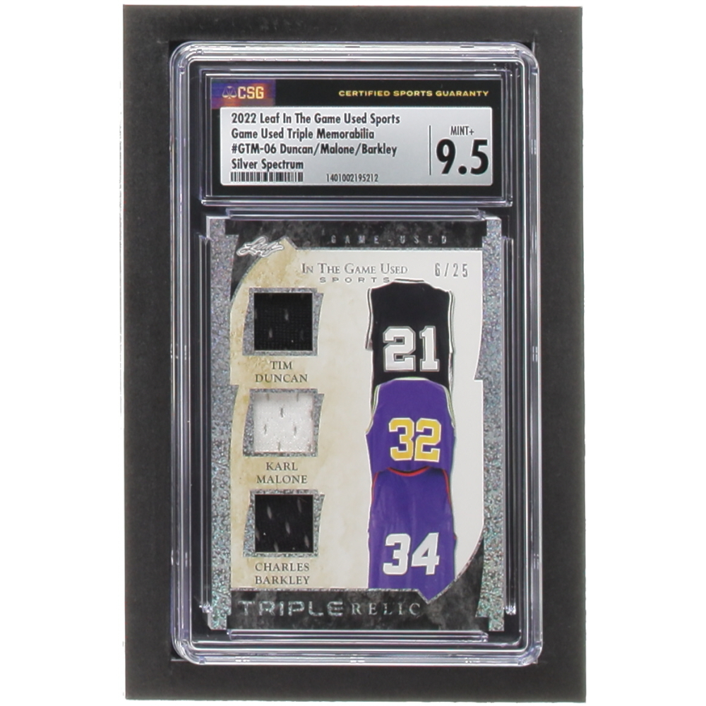 Tim Duncan / Karl Malone / Charles Barkley 2022 Leaf ITG Used Sports