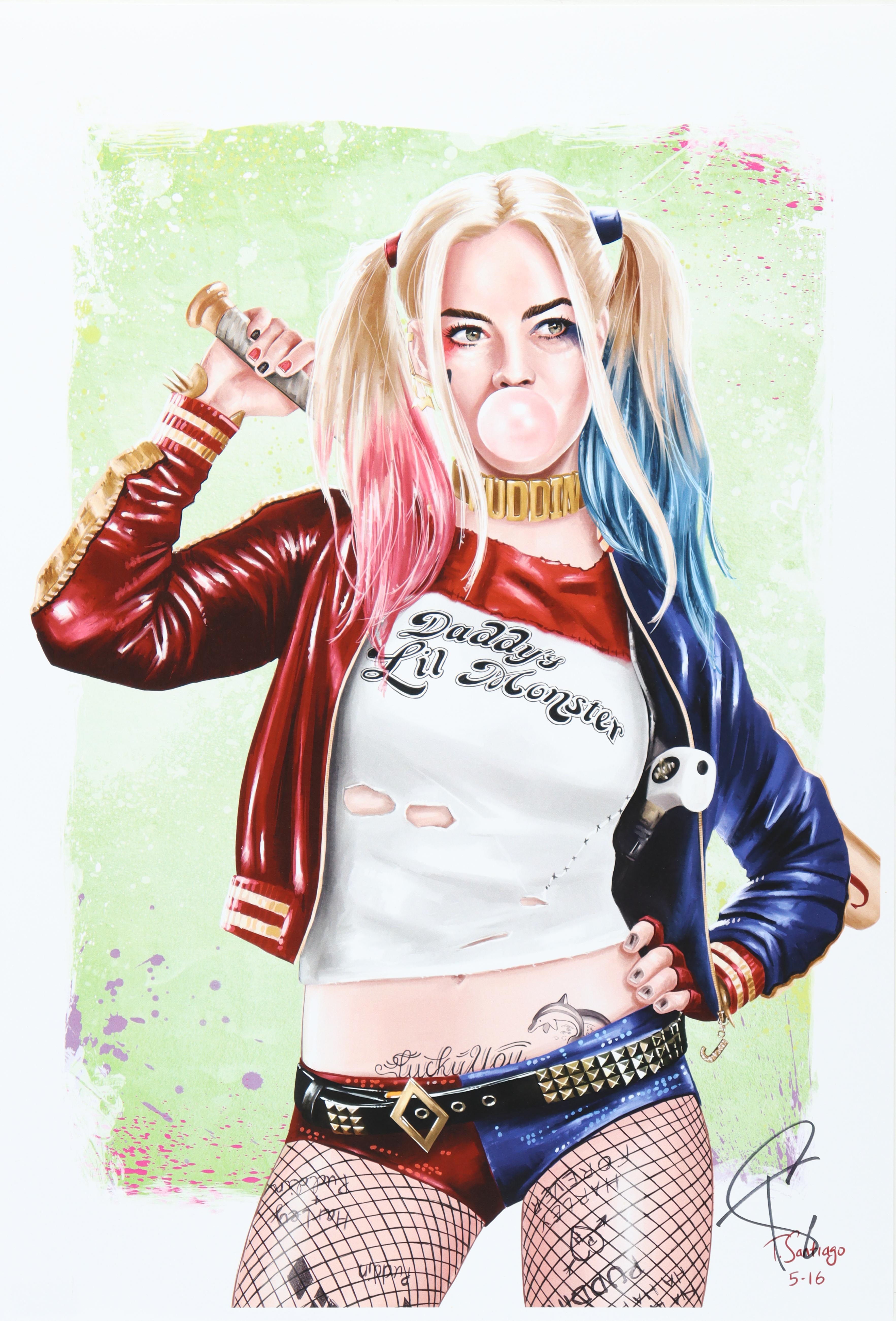 "Harley Quinn" Suicide Squad - DC Comics 13x19 Lithograph by Tony Santiago (PA) at PristineAuction.com "Harley Quinn" Suicide Squad - DC Comics 13x19 Lithograph by Tony Santiago (PA) at PristineAuction.com