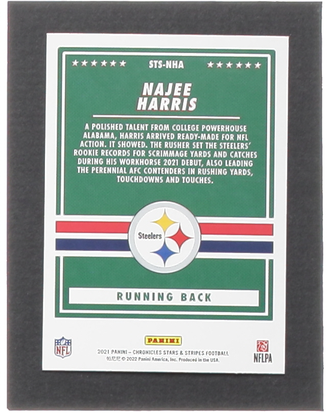 Najee Harris 2021 Panini Chronicles Stars and Stripes #19 RC at PristineAuction.com Najee Harris 2021 Panini Chronicles Stars and Stripes #19 RC at PristineAuction.com