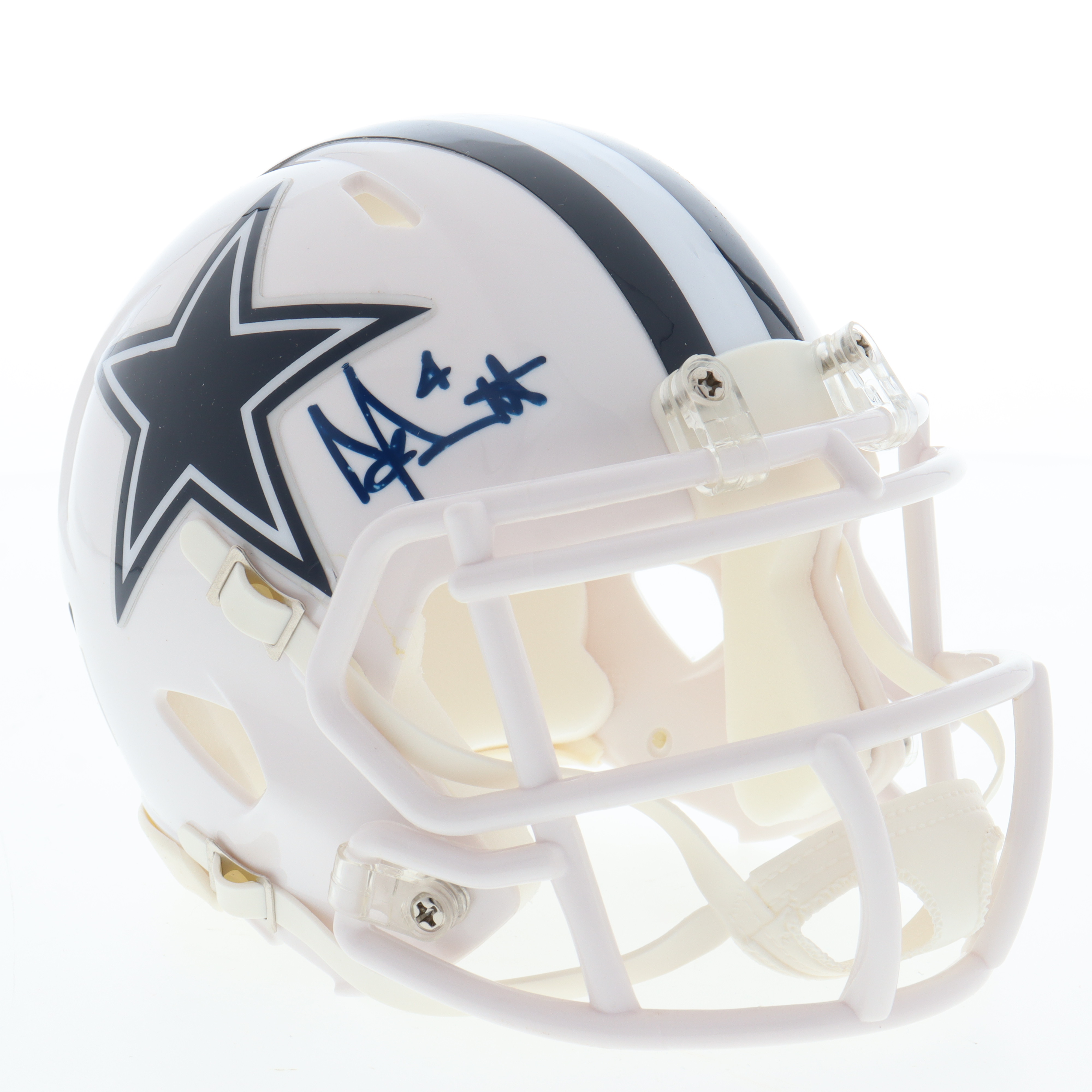 Dak Prescott Signed Cowboys Matte White Speed Mini Helmet (Beckett) at PristineAuction.com Dak Prescott Signed Cowboys Matte White Speed Mini Helmet (Beckett) at PristineAuction.com