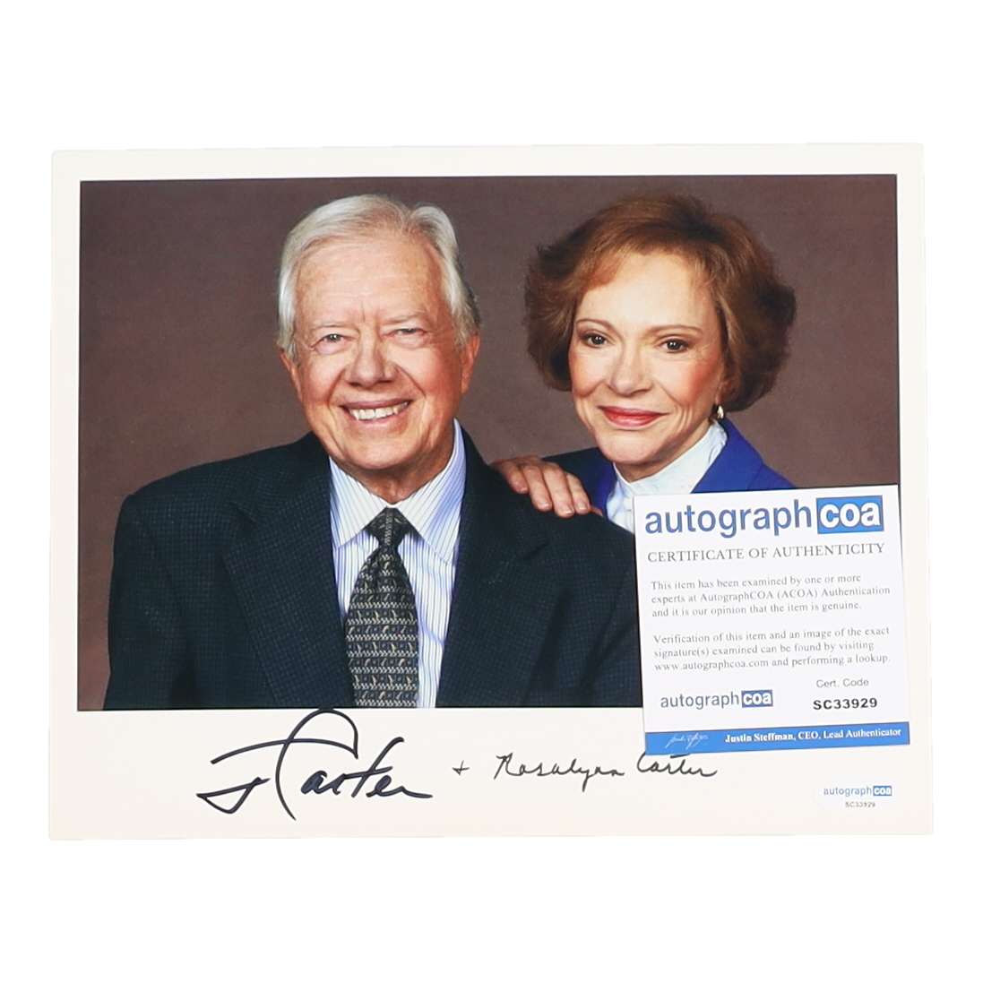 Jimmy Carter & Rosalynn Carter Signed 8x10 Photo (ACOA) at PristineAuction.com Jimmy Carter & Rosalynn Carter Signed 8x10 Photo (ACOA) at PristineAuction.com