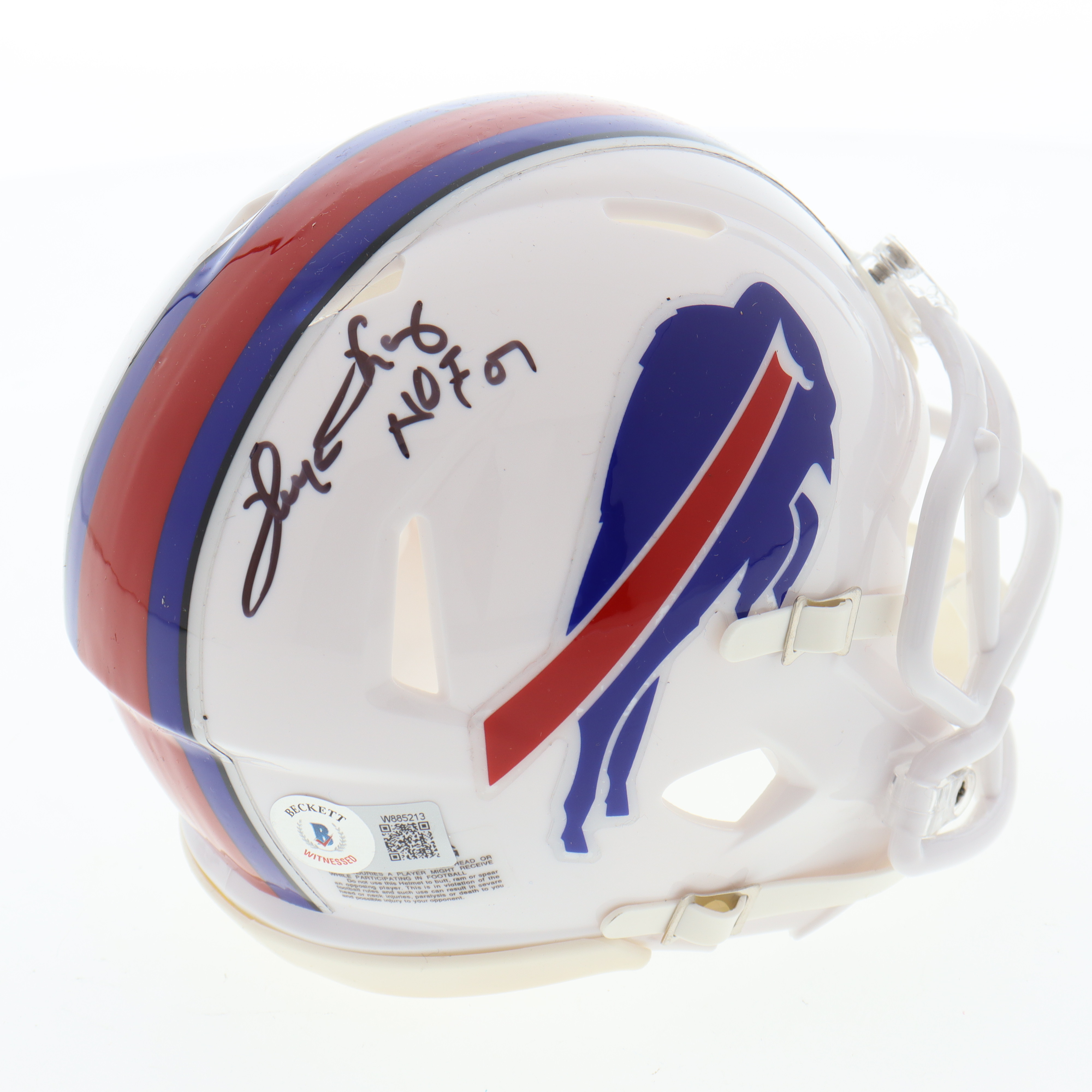 Thurman Thomas Signed Bills Speed Mini Helmet Inscribed "HOF 07" (Beckett) at PristineAuction.com Thurman Thomas Signed Bills Speed Mini Helmet Inscribed "HOF 07" (Beckett) at PristineAuction.com