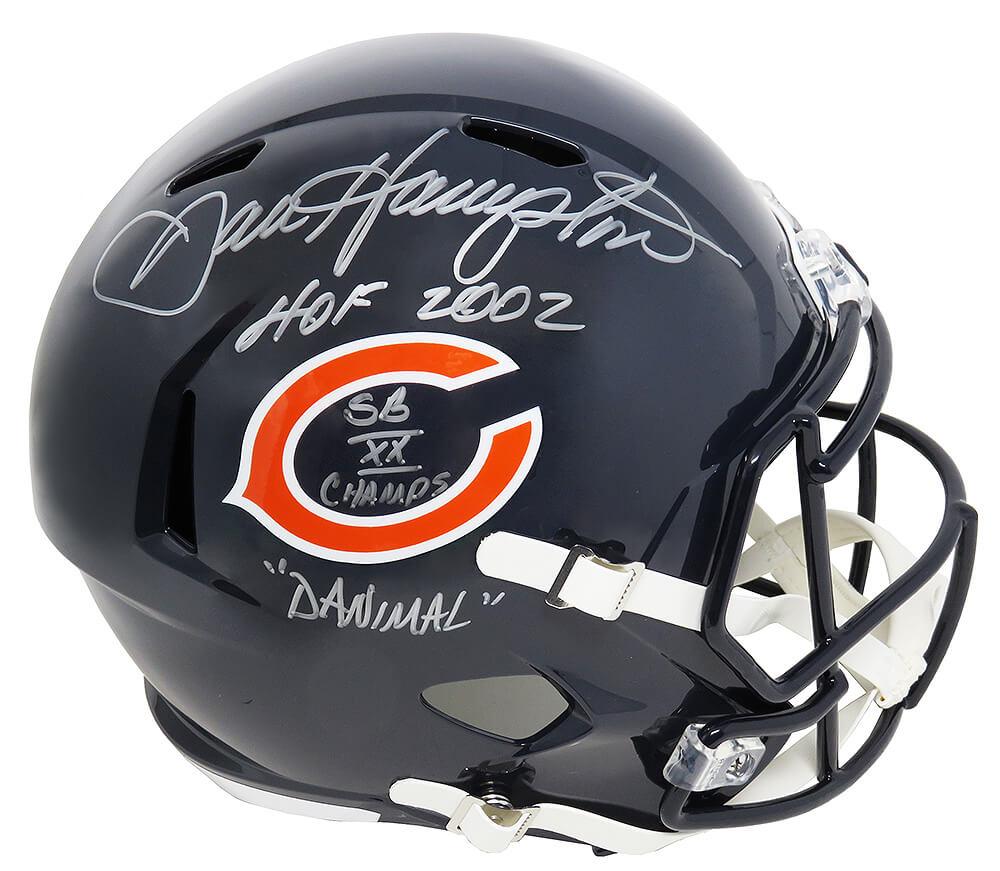 Dan Hampton Signed Bears Full-Size Speed Helmet Inscribed "HOF 2002", "SB XX Champs" & "Danimal" (Schwartz) at PristineAuction.com Dan Hampton Signed Bears Full-Size Speed Helmet Inscribed "HOF 2002", "SB XX Champs" & "Danimal" (Schwartz) at PristineAuction.com
