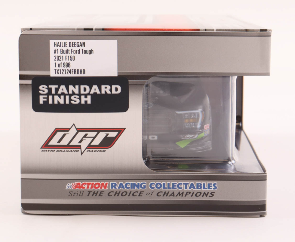 Hailie Deegan Signed 2021 NASCAR #1 Built Ford Tough F150 - 1:24 Premium Action Diecast Car | Truck (PA) at PristineAuction.com Hailie Deegan Signed 2021 NASCAR #1 Built Ford Tough F150 - 1:24 Premium Action Diecast Car | Truck (PA) at PristineAuction.com