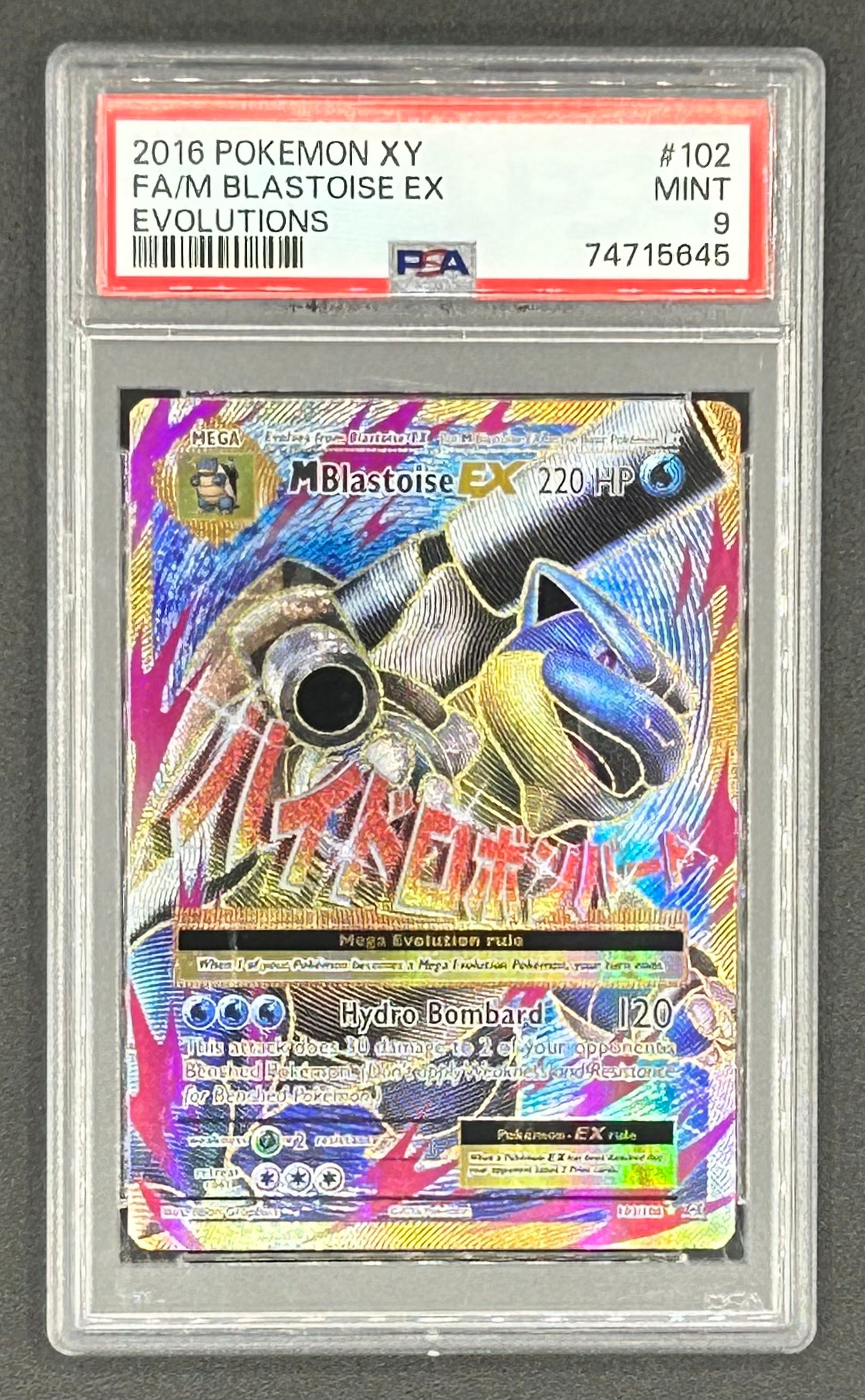 Mega Blastoise EX 2016 Pokemon Evolutions #102 FULL ART (PSA 9) at PristineAuction.com Mega Blastoise EX 2016 Pokemon Evolutions #102 FULL ART (PSA 9) at PristineAuction.com