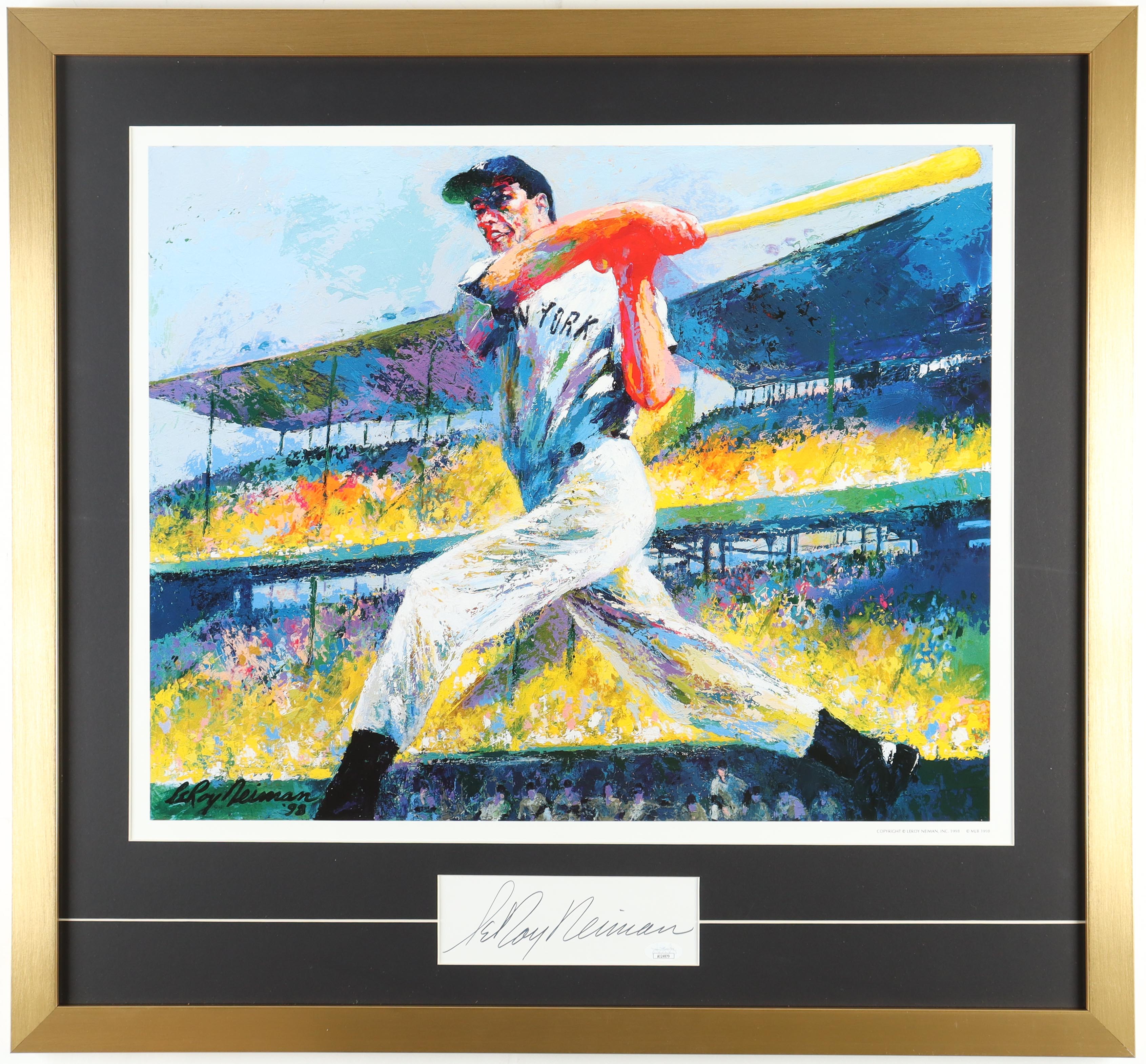 LeRoy Neiman Signed "Joe DiMaggio" Custom Framed Cut Display (JSA) at PristineAuction.com LeRoy Neiman Signed "Joe DiMaggio" Custom Framed Cut Display (JSA) at PristineAuction.com