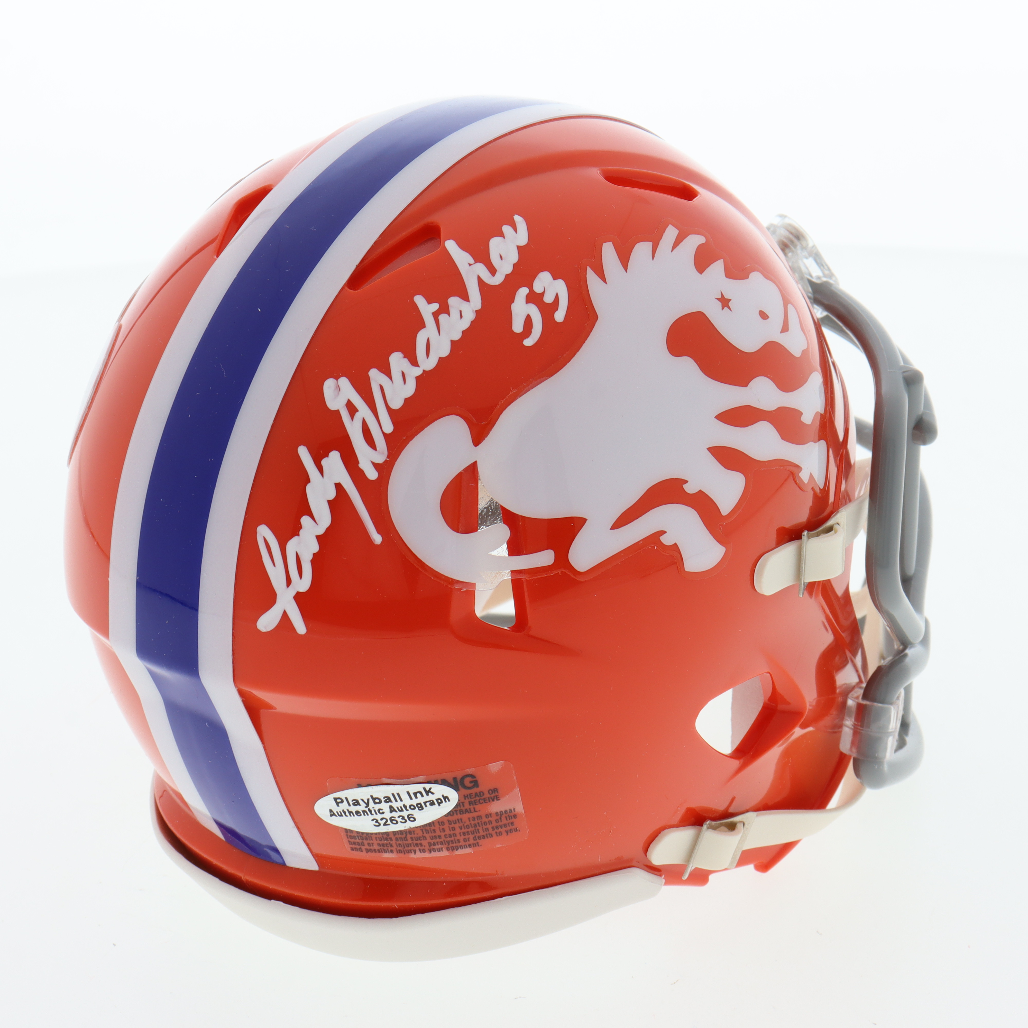 Randy Gradishar Signed Broncos Speed Mini Helmet (Playball Ink) at PristineAuction.com Randy Gradishar Signed Broncos Speed Mini Helmet (Playball Ink) at PristineAuction.com