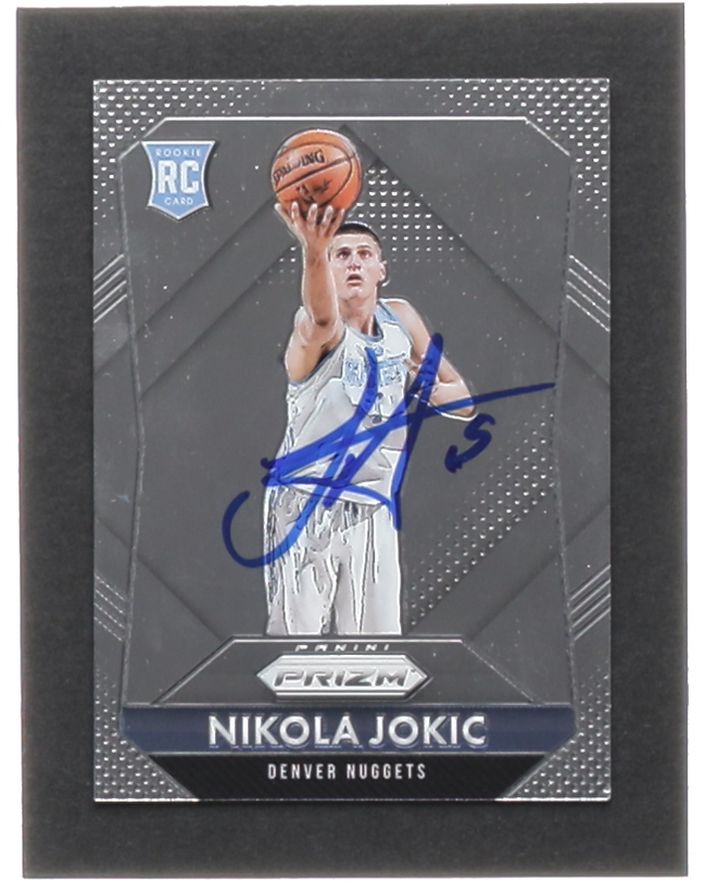 Nikola Jokic Signed 2015-16 Panini Prizm #335 RC (Jokic) at PristineAuction.com Nikola Jokic Signed 2015-16 Panini Prizm #335 RC (Jokic) at PristineAuction.com