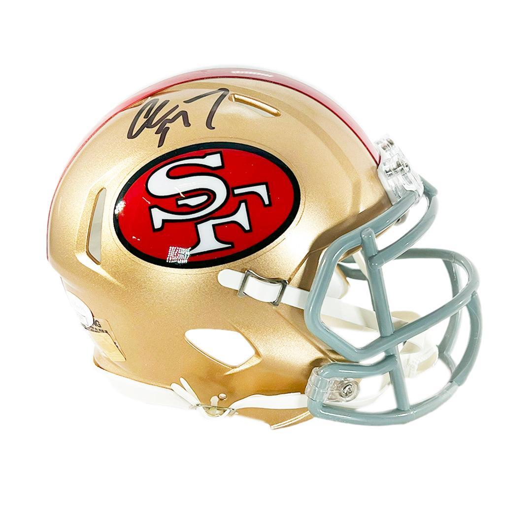 Christian McCaffrey Signed 49ers Throwback 1964-95 Speed Mini Helmet (JSA) at PristineAuction.com Christian McCaffrey Signed 49ers Throwback 1964-95 Speed Mini Helmet (JSA) at PristineAuction.com
