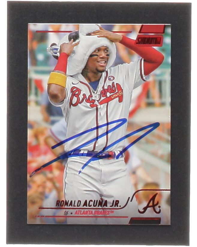 Ronald Acuna Jr. Signed 2022 Stadium Club Red Foil #108 (Acuna Jr.) at PristineAuction.com Ronald Acuna Jr. Signed 2022 Stadium Club Red Foil #108 (Acuna Jr.) at PristineAuction.com