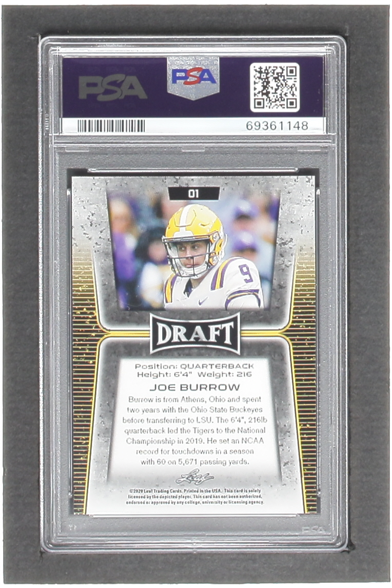 Joe Burrow 2020 Leaf Draft #1 (PSA 10) at PristineAuction.com Joe Burrow 2020 Leaf Draft #1 (PSA 10) at PristineAuction.com