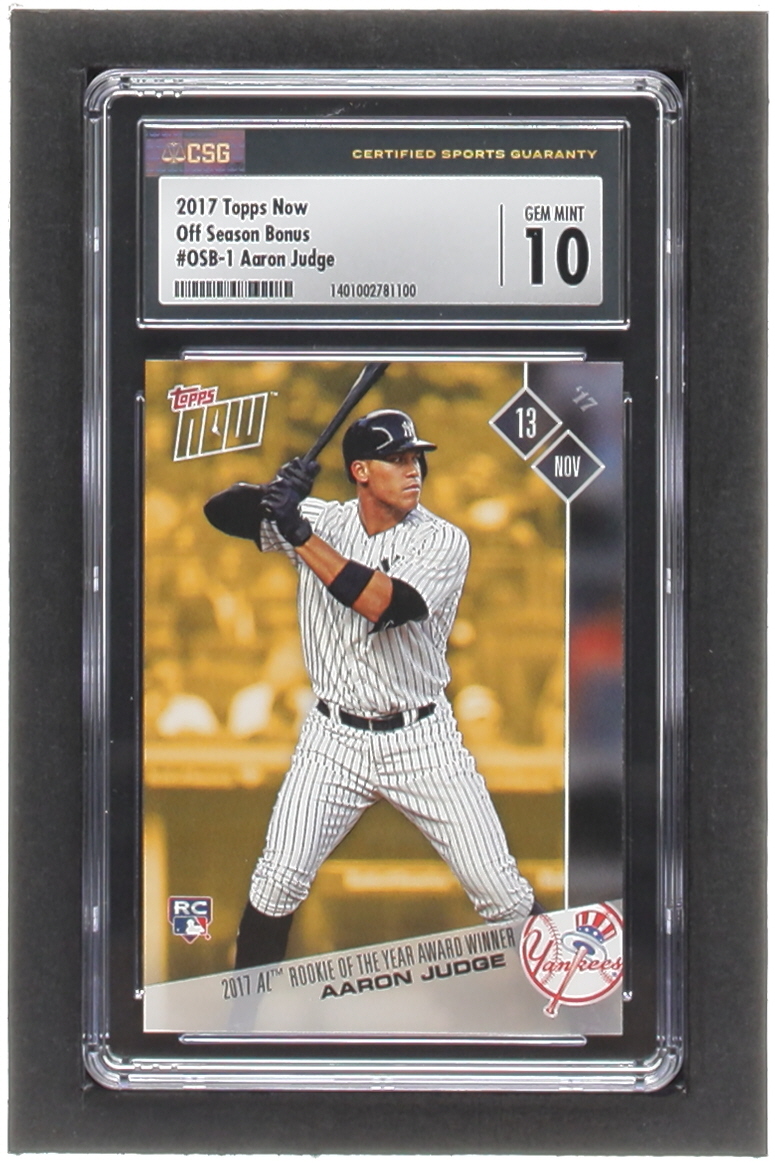 Aaron Judge 2017 Topps Now Offseason Bonus #OSB1 17 AL ROY Winner (CSG 10) at PristineAuction.com Aaron Judge 2017 Topps Now Offseason Bonus #OSB1 17 AL ROY Winner (CSG 10) at PristineAuction.com