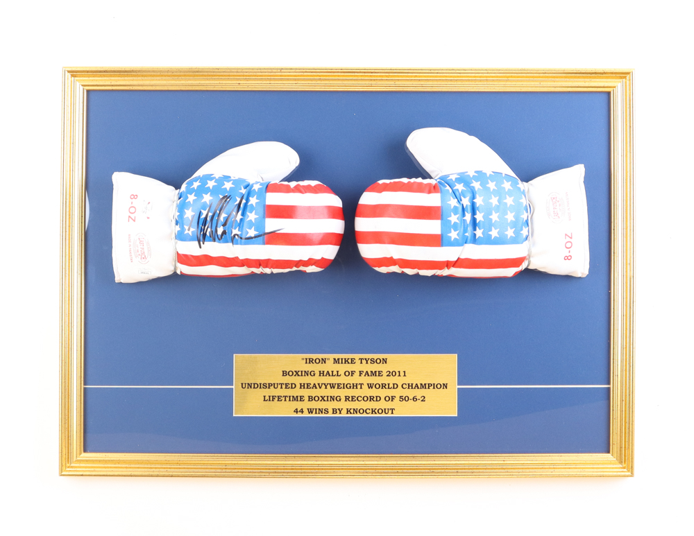 Mike Tyson Signed Custom Framed Everlast Boxing Glove Display (JSA & Tyson) at PristineAuction.com Mike Tyson Signed Custom Framed Everlast Boxing Glove Display (JSA & Tyson) at PristineAuction.com