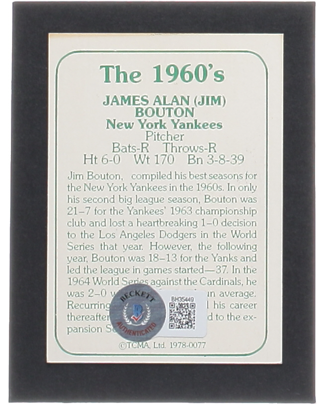 Jim Bouton Signed 1978 TCMA 60'S I #77 (Beckett) at PristineAuction.com Jim Bouton Signed 1978 TCMA 60'S I #77 (Beckett) at PristineAuction.com