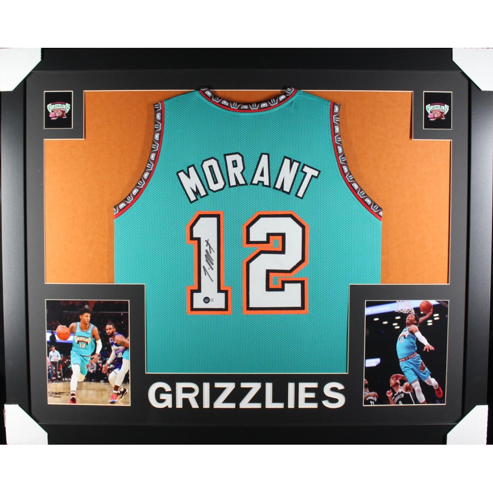 Ja Morant Signed Custom Framed Jersey Display (Beckett) Pristine Auction