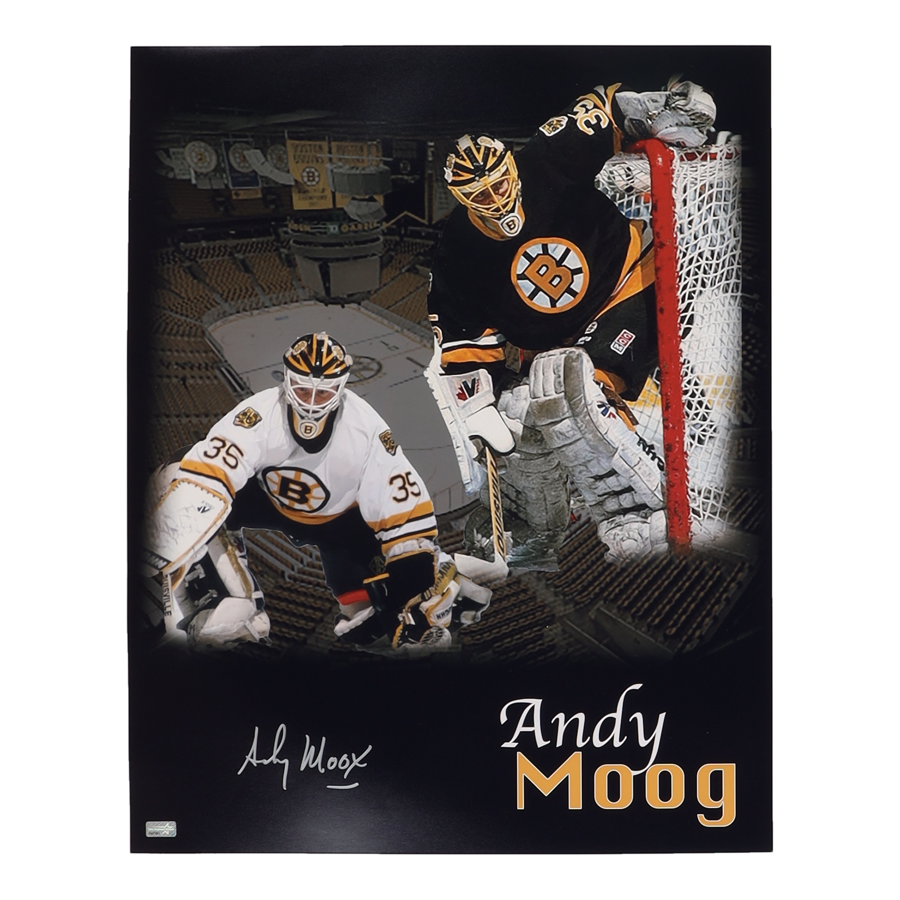 Andy Moog Signed Bruins 16x20 Photo (New England Picture) at PristineAuction.com Andy Moog Signed Bruins 16x20 Photo (New England Picture) at PristineAuction.com