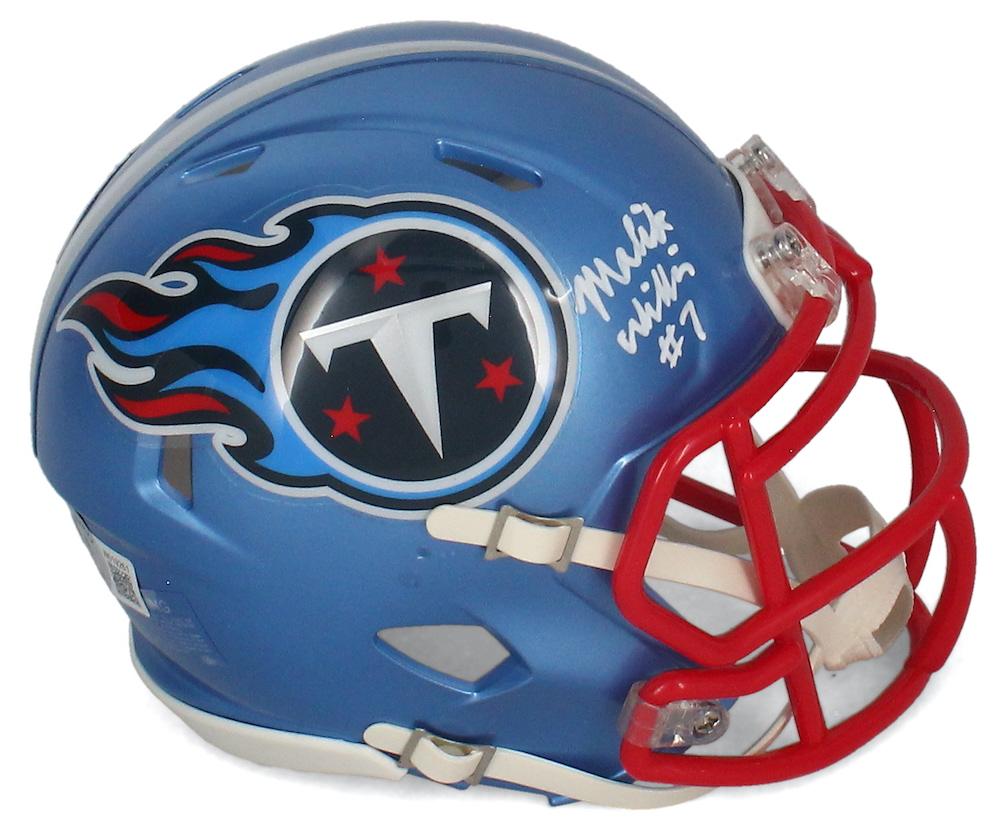 Malik Willis Signed Titans Flash Alternate Speed Mini Helmet (Beckett) at PristineAuction.com Malik Willis Signed Titans Flash Alternate Speed Mini Helmet (Beckett) at PristineAuction.com