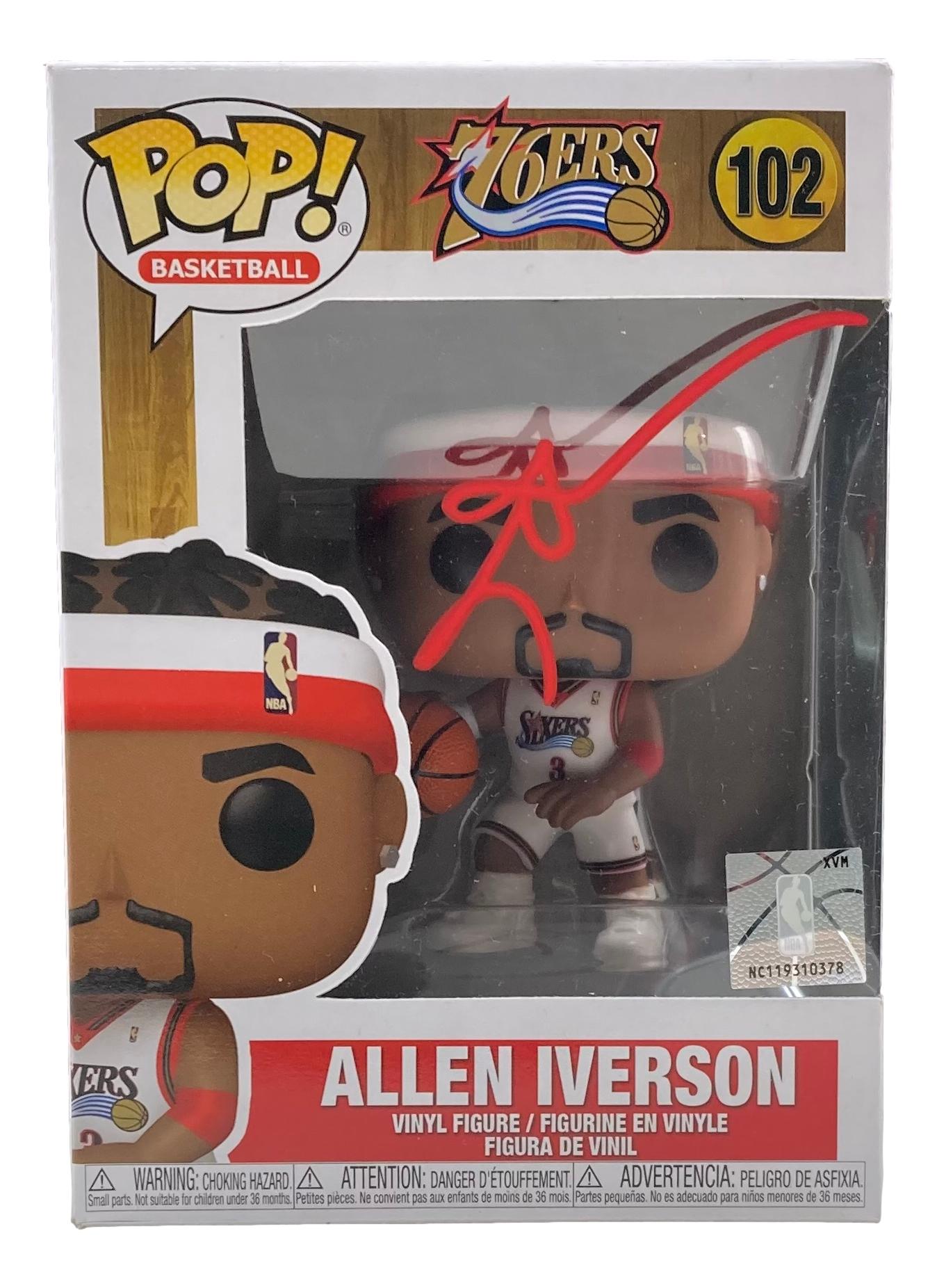 Allen Iverson Signed 76ers #102 Funko Pop! Vinyl Figure (JSA) at PristineAuction.com Allen Iverson Signed 76ers #102 Funko Pop! Vinyl Figure (JSA) at PristineAuction.com