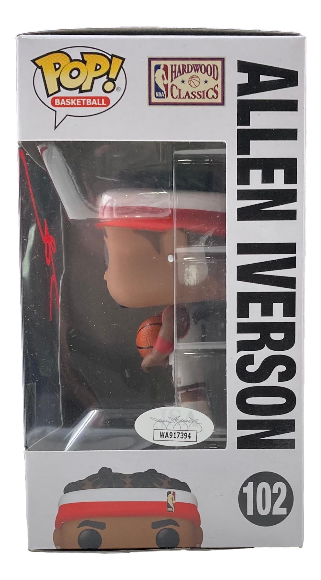 Allen Iverson Signed 76ers #102 Funko Pop! Vinyl Figure (JSA) at PristineAuction.com Allen Iverson Signed 76ers #102 Funko Pop! Vinyl Figure (JSA) at PristineAuction.com