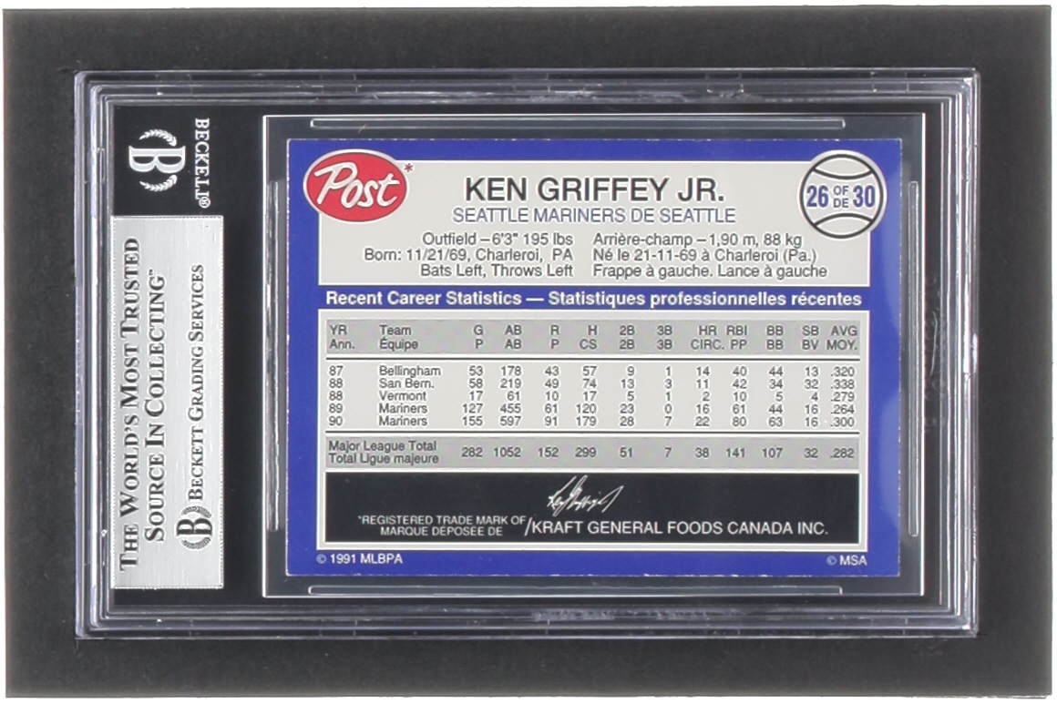 Ken Griffey Jr. 1991 Post Canadian #26 (BGS 8) at PristineAuction.com Ken Griffey Jr. 1991 Post Canadian #26 (BGS 8) at PristineAuction.com