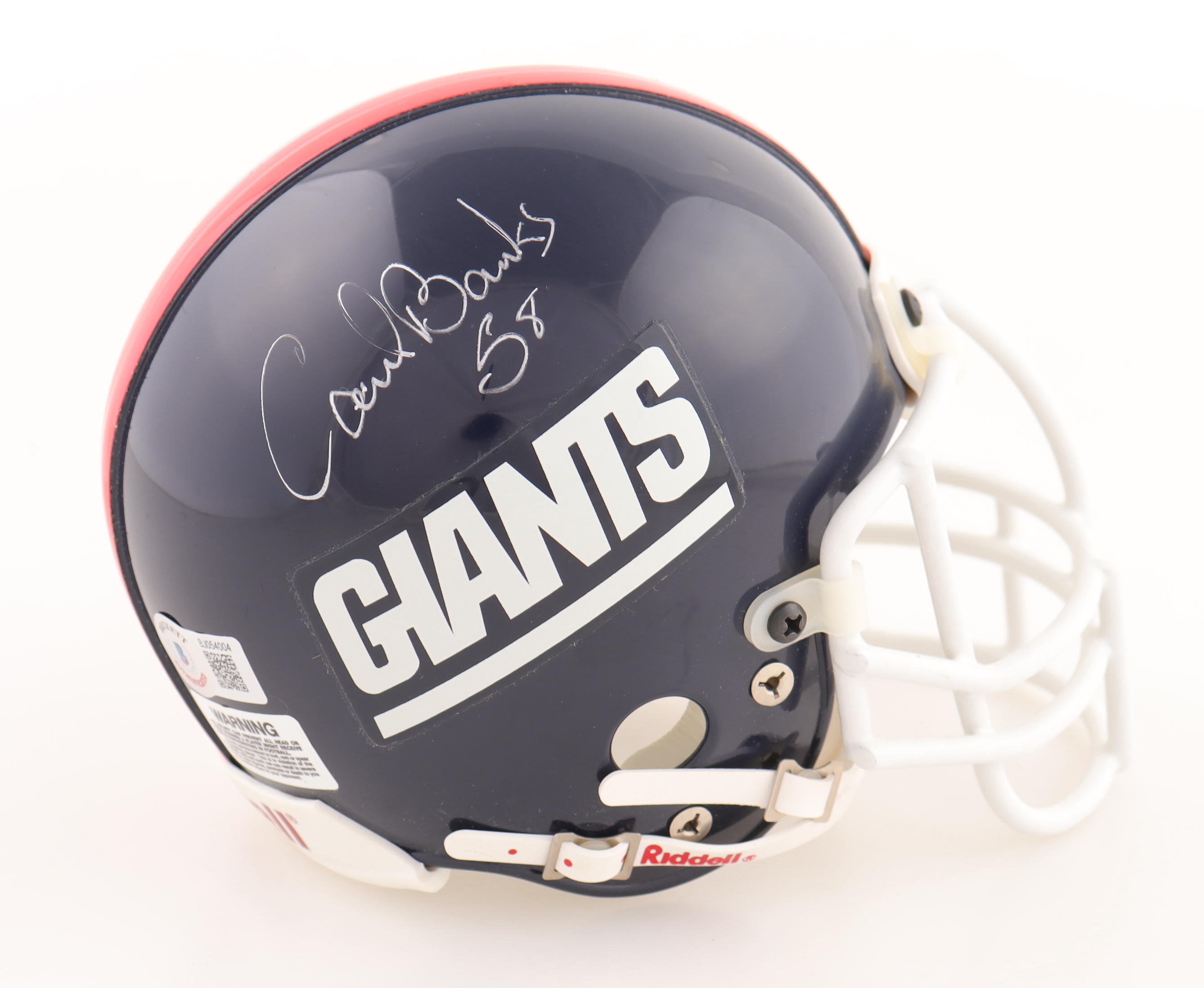 Carl Banks Signed Giants Throwback Mini Helmet (Beckett) at PristineAuction.com Carl Banks Signed Giants Throwback Mini Helmet (Beckett) at PristineAuction.com