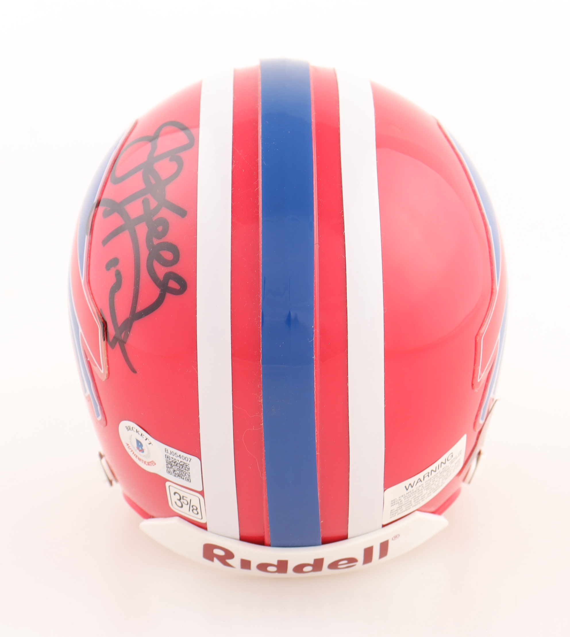 Jim Kelly Signed Bills Mini Helmet (Beckett) at PristineAuction.com Jim Kelly Signed Bills Mini Helmet (Beckett) at PristineAuction.com