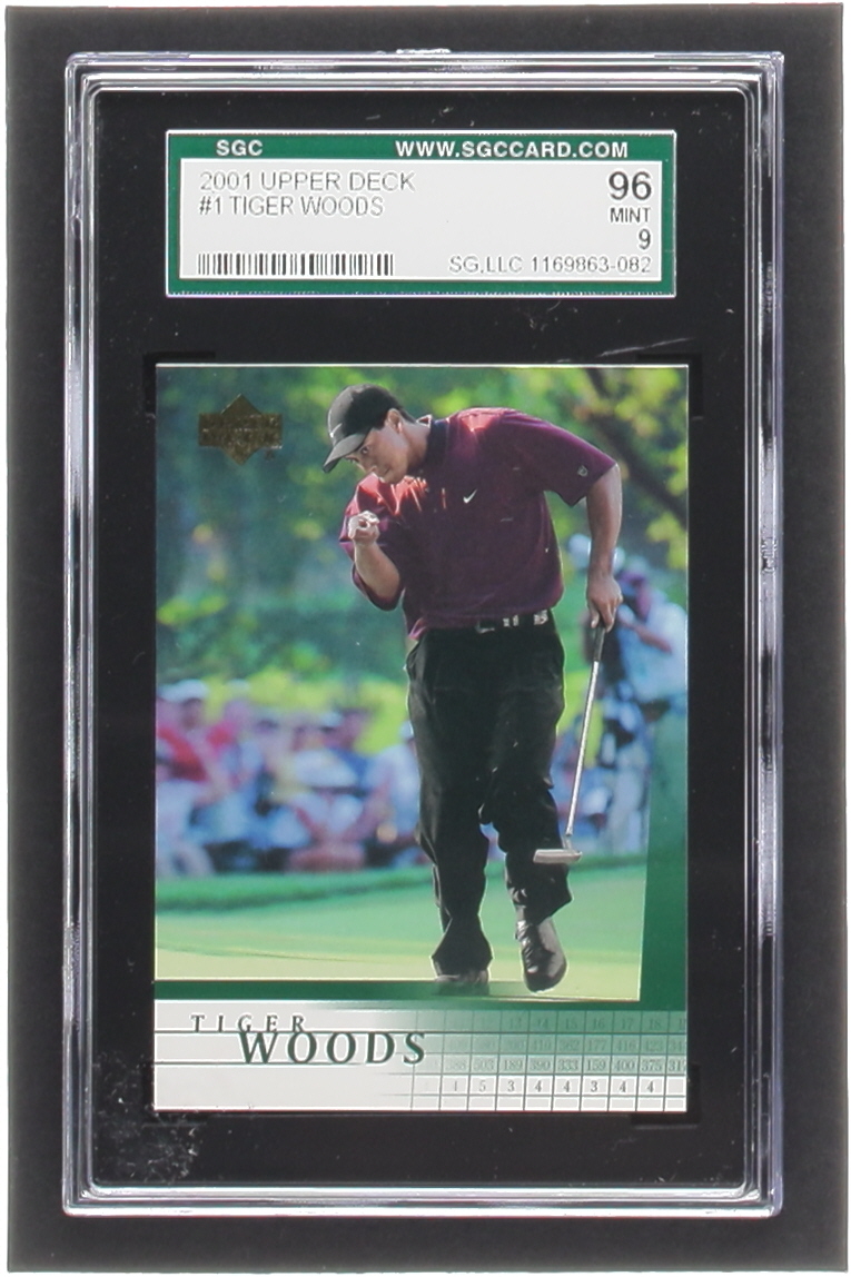 Tiger Woods 2001 Upper Deck #1 RC (SGC 9) at PristineAuction.com Tiger Woods 2001 Upper Deck #1 RC (SGC 9) at PristineAuction.com