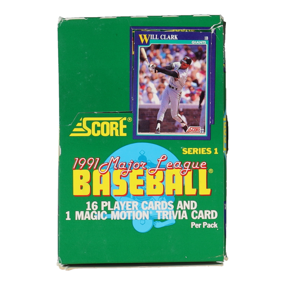1991 Score Series 1 Baseball Wax Box with (36) Packs Pristine Auction