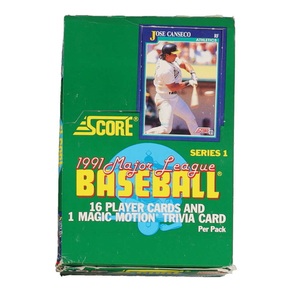 1991 Score Series 1 Baseball Wax Box with (36) Packs Pristine Auction