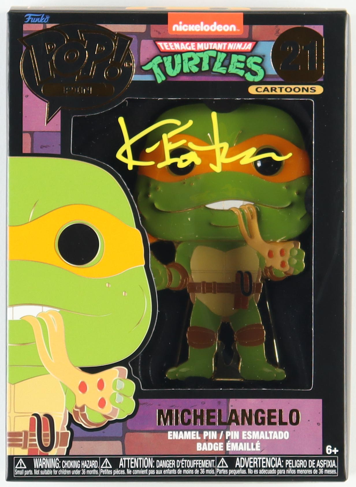 Kevin Eastman Signed "Teenage Mutant Ninja Turtles" #21 Michelangelo Funko Pop! Enamel Pin (PA) at PristineAuction.com Kevin Eastman Signed "Teenage Mutant Ninja Turtles" #21 Michelangelo Funko Pop! Enamel Pin (PA) at PristineAuction.com