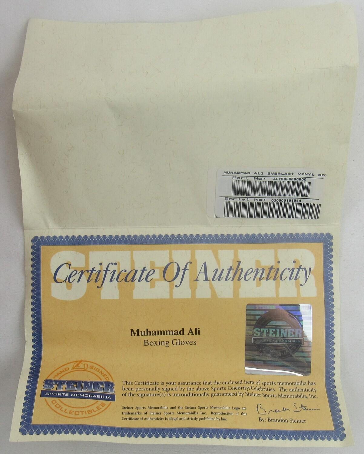 Muhammad Ali Signed Boxing Glove (Steiner Sports COA) at PristineAuction.com Muhammad Ali Signed Boxing Glove (Steiner Sports COA) at PristineAuction.com