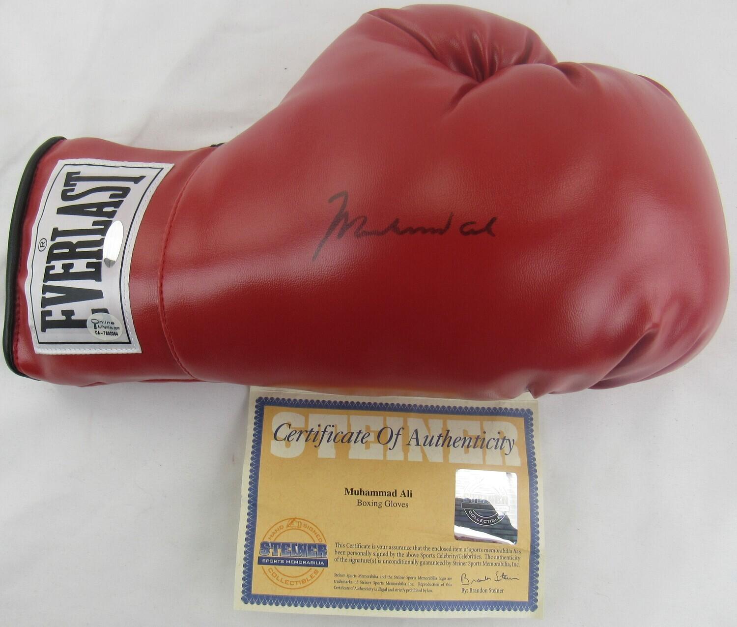 Muhammad Ali Signed Boxing Glove (Steiner Sports COA) at PristineAuction.com Muhammad Ali Signed Boxing Glove (Steiner Sports COA) at PristineAuction.com