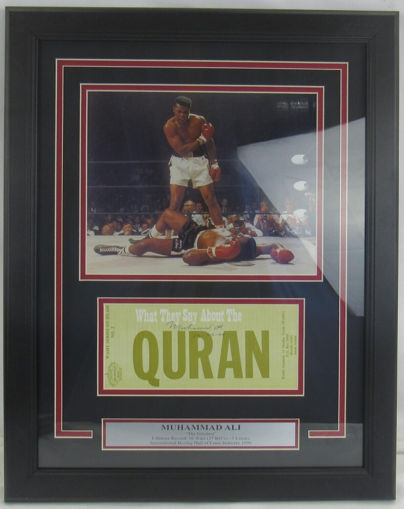 Muhammad Ali Signed 16x17 Custom Framed Photo Display with Islam ...