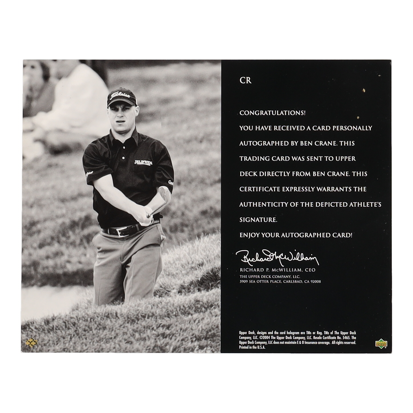 Ben Crane Signed 2004 Upper Deck SP Signature (Beckett) at PristineAuction.com Ben Crane Signed 2004 Upper Deck SP Signature (Beckett) at PristineAuction.com