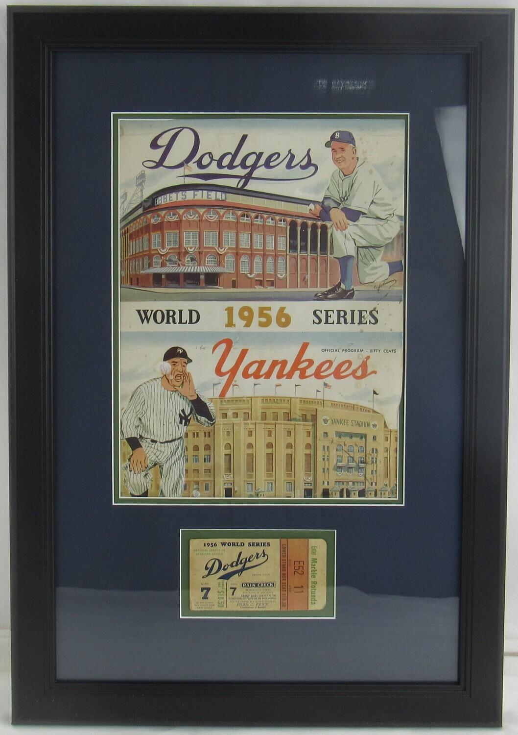 1956 World Series 15x22 Custom Framed Ticket Stub Display at PristineAuction.com 1956 World Series 15x22 Custom Framed Ticket Stub Display at PristineAuction.com