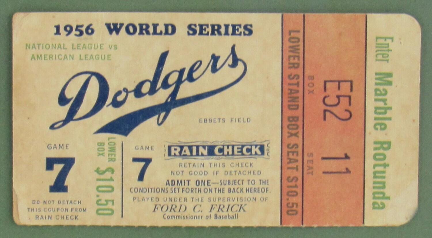 1956 World Series 15x22 Custom Framed Ticket Stub Display at PristineAuction.com 1956 World Series 15x22 Custom Framed Ticket Stub Display at PristineAuction.com