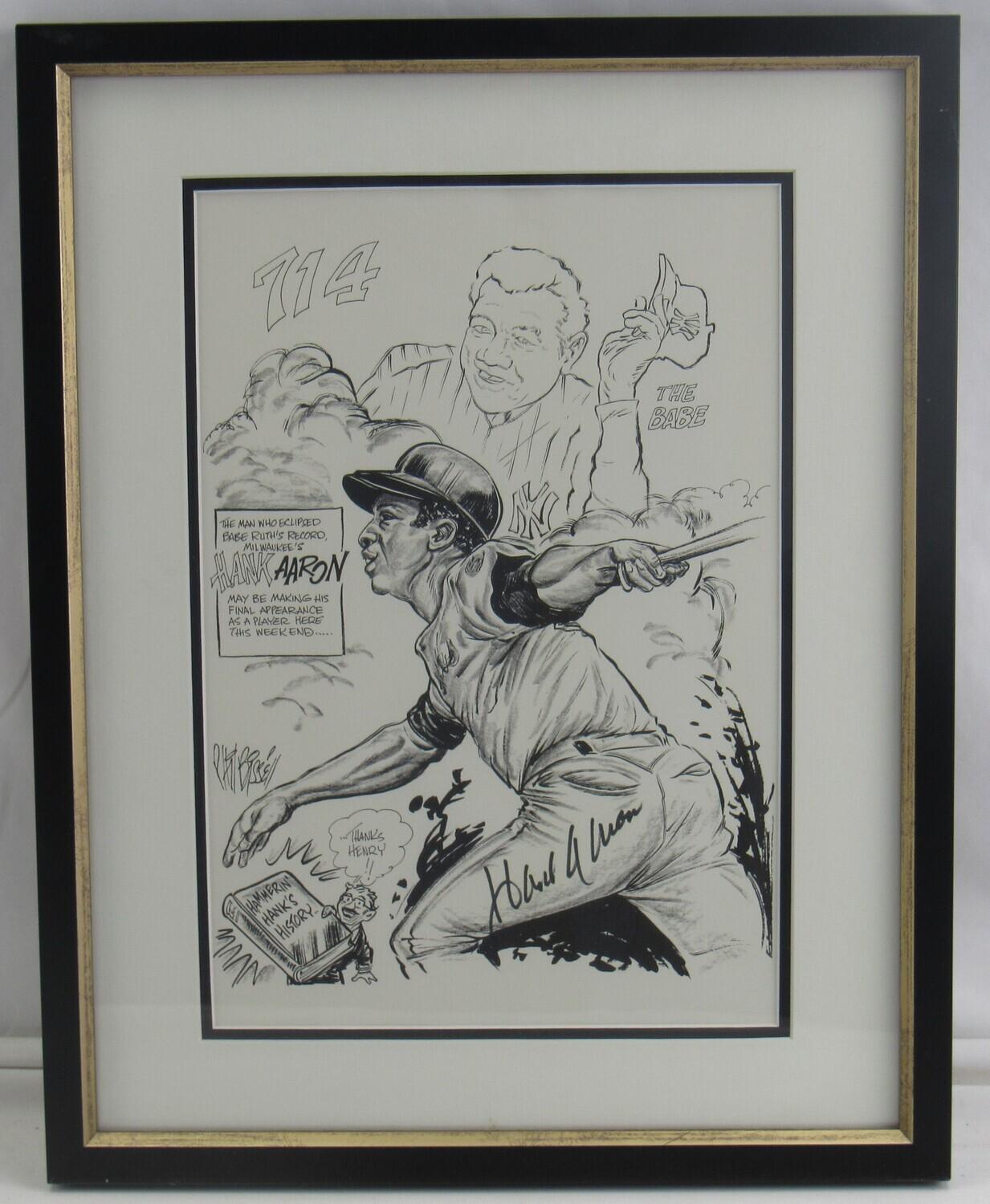 Hank Aaron Signed 15x20 Custom Framed Print Display (JSA) at PristineAuction.com Hank Aaron Signed 15x20 Custom Framed Print Display (JSA) at PristineAuction.com