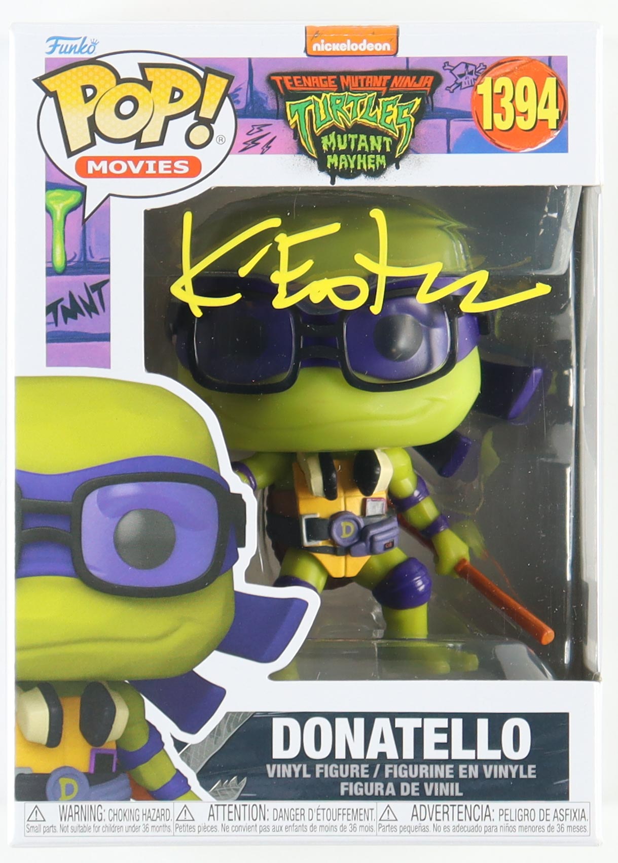 Kevin Eastman Signed "Teenage Mutant Ninja Turtles" Mutant Mayhem #1394 Donatello Funko Pop! Vinyl Figure (PA) at PristineAuction.com Kevin Eastman Signed "Teenage Mutant Ninja Turtles" Mutant Mayhem #1394 Donatello Funko Pop! Vinyl Figure (PA) at PristineAuction.com