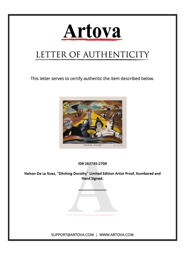 "Ditching Dorothy" LE 15x10 Artist Proof by Nelson De La Nuez (Artova) at PristineAuction.com "Ditching Dorothy" LE 15x10 Artist Proof by Nelson De La Nuez (Artova) at PristineAuction.com