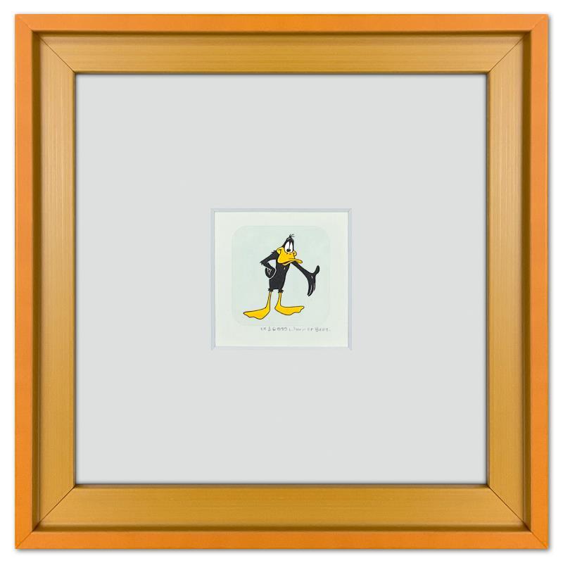 Warner Bros. "Daffy Duck" LE 9x9 Custom Framed Etching with Hand-Tinted Coloring at PristineAuction.com Warner Bros. "Daffy Duck" LE 9x9 Custom Framed Etching with Hand-Tinted Coloring at PristineAuction.com