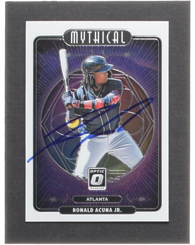 Ronald Acuna Jr. Signed 2021 Donruss Optic Mythical #21 (Acuna) at PristineAuction.com Ronald Acuna Jr. Signed 2021 Donruss Optic Mythical #21 (Acuna) at PristineAuction.com