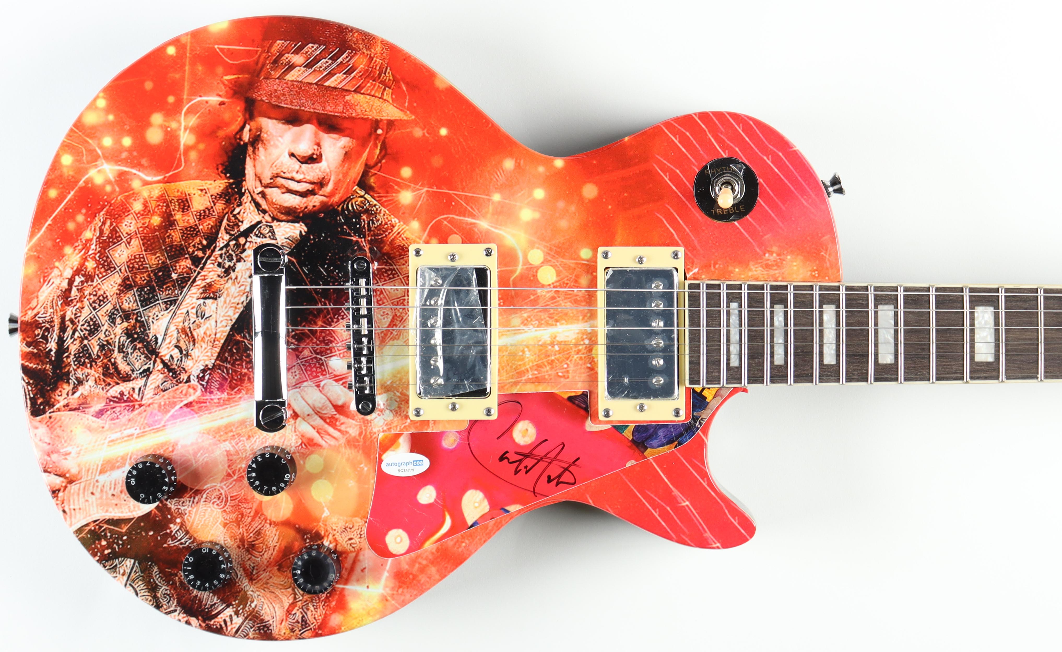 Carlos Santana Signed Full-Size 39" Electric Guitar (ACOA) at PristineAuction.com Carlos Santana Signed Full-Size 39" Electric Guitar (ACOA) at PristineAuction.com