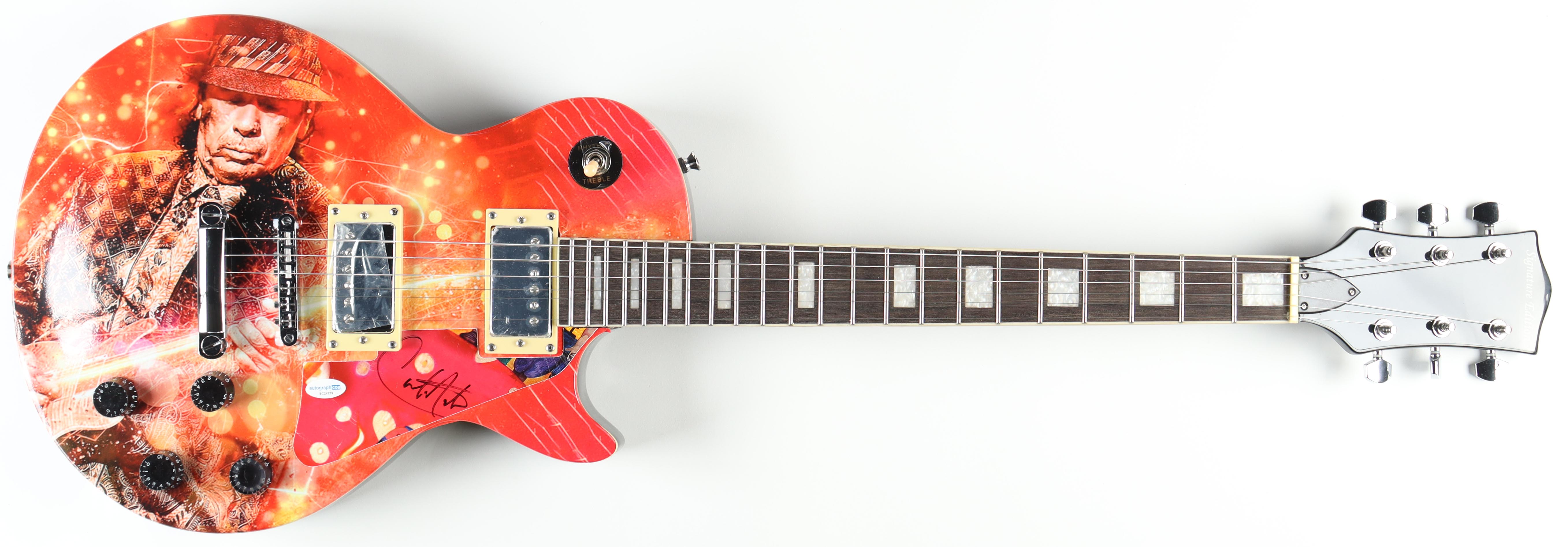 Carlos Santana Signed Full-Size 39" Electric Guitar (ACOA) at PristineAuction.com Carlos Santana Signed Full-Size 39" Electric Guitar (ACOA) at PristineAuction.com