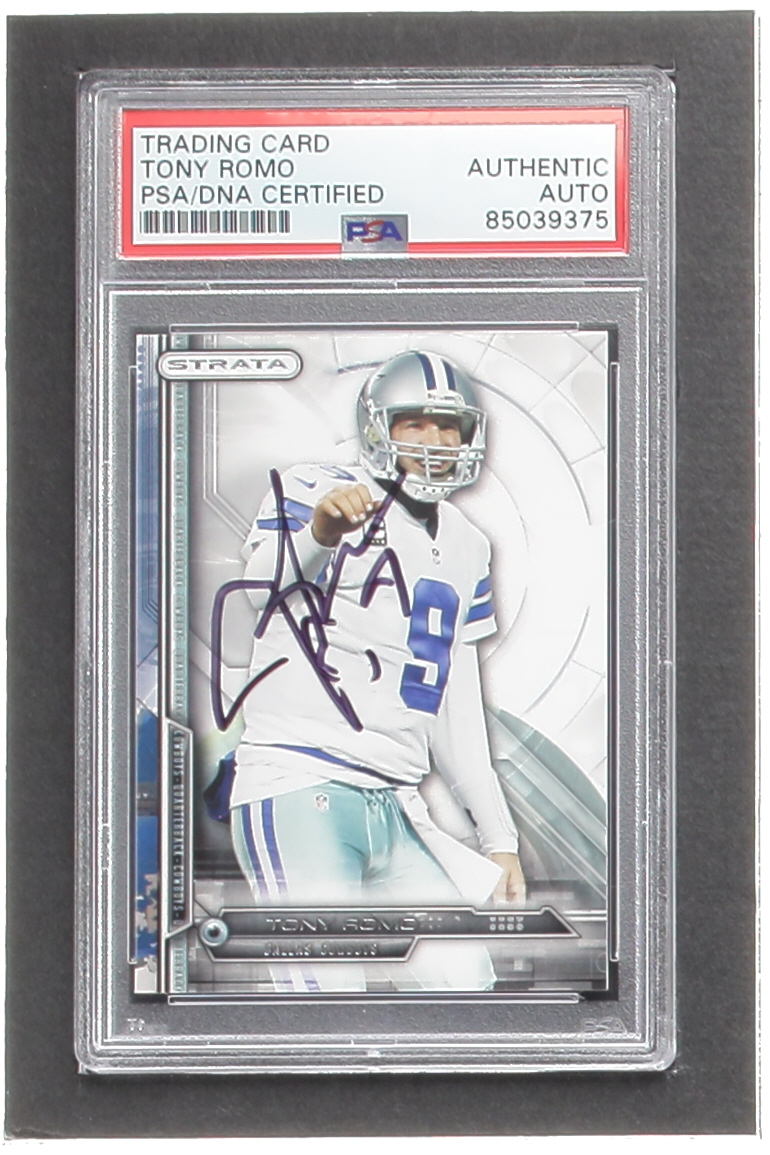 Tony Romo Signed 2014 Topps Strata #99 (PSA) at PristineAuction.com Tony Romo Signed 2014 Topps Strata #99 (PSA) at PristineAuction.com
