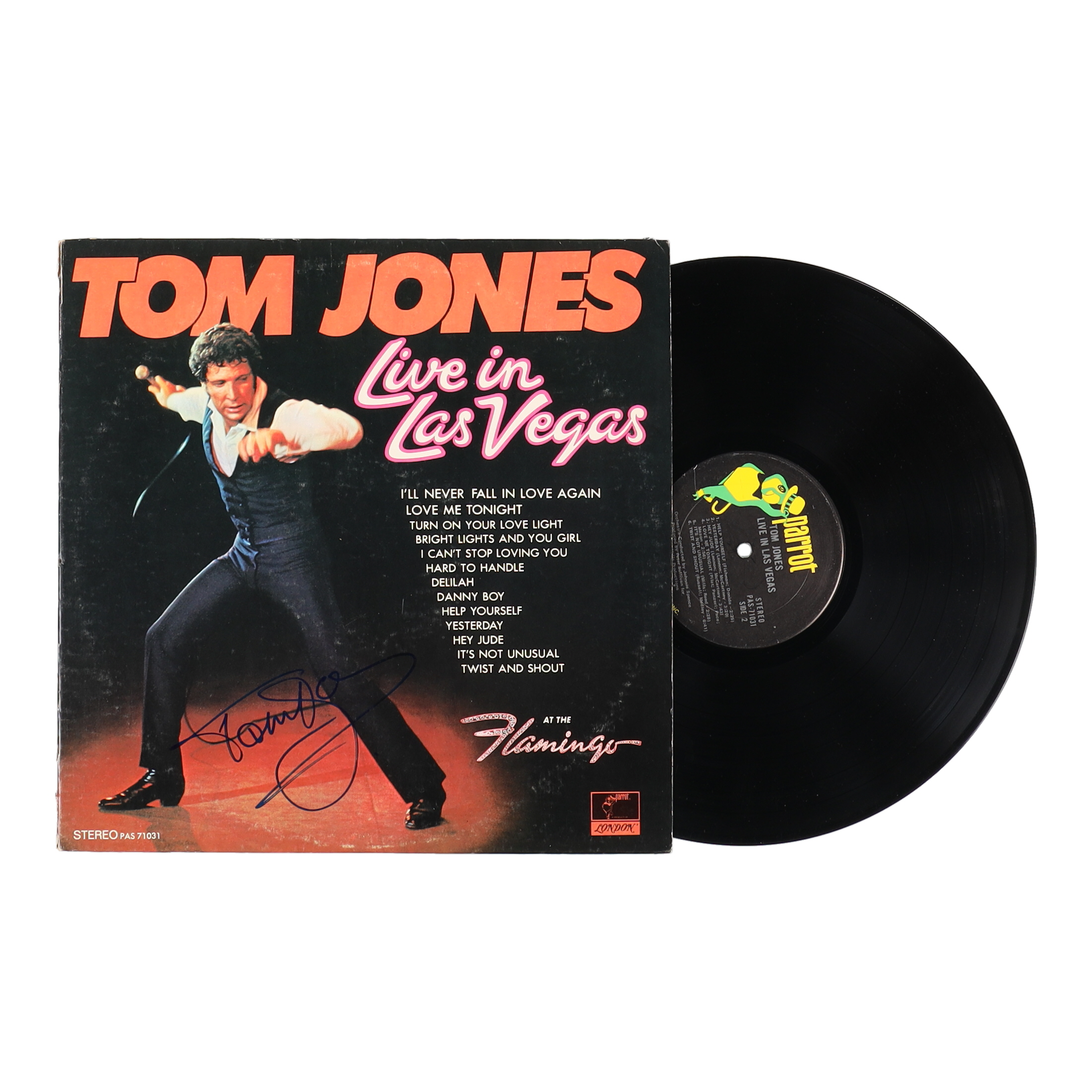 Tom Jones Signed "Tom Jones Live in Las Vegas" Vinyl Record Album (Beckett) at PristineAuction.com Tom Jones Signed "Tom Jones Live in Las Vegas" Vinyl Record Album (Beckett) at PristineAuction.com