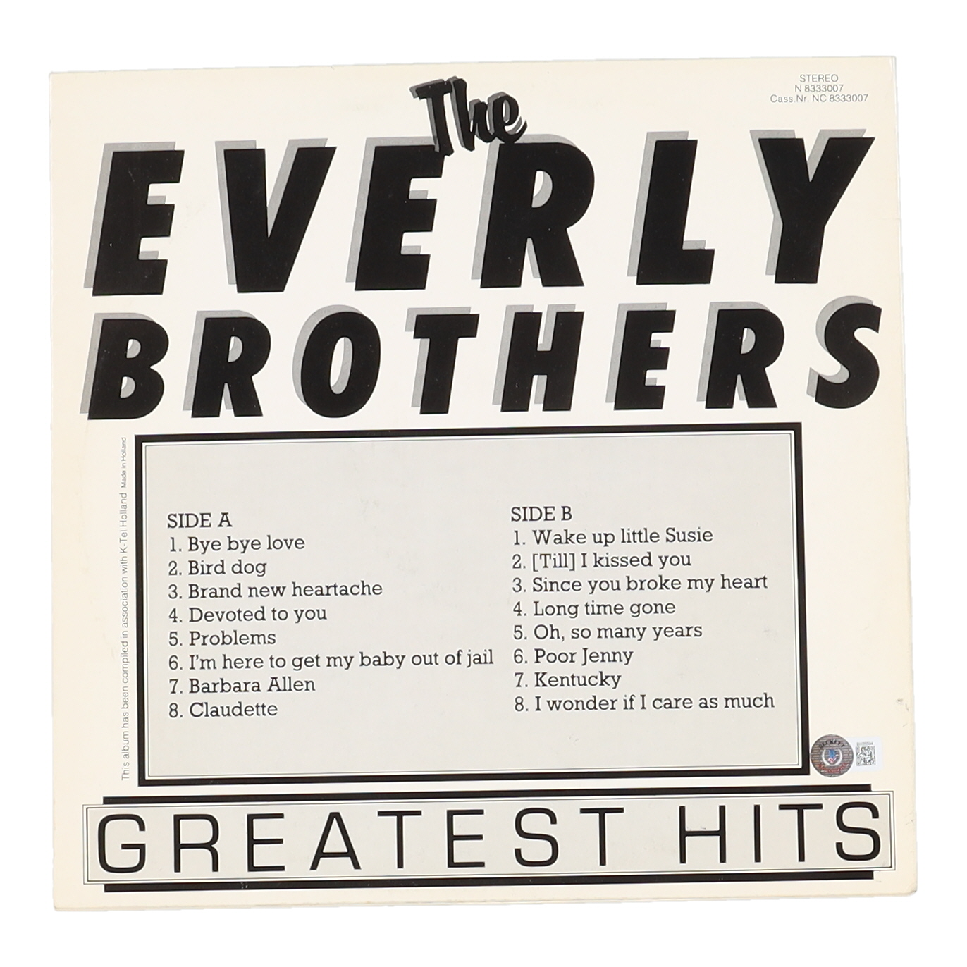 Phil & Don Everly Signed "The Everly Brothers Greatest Hits" Vinyl Record Album (Beckett) at PristineAuction.com Phil & Don Everly Signed "The Everly Brothers Greatest Hits" Vinyl Record Album (Beckett) at PristineAuction.com