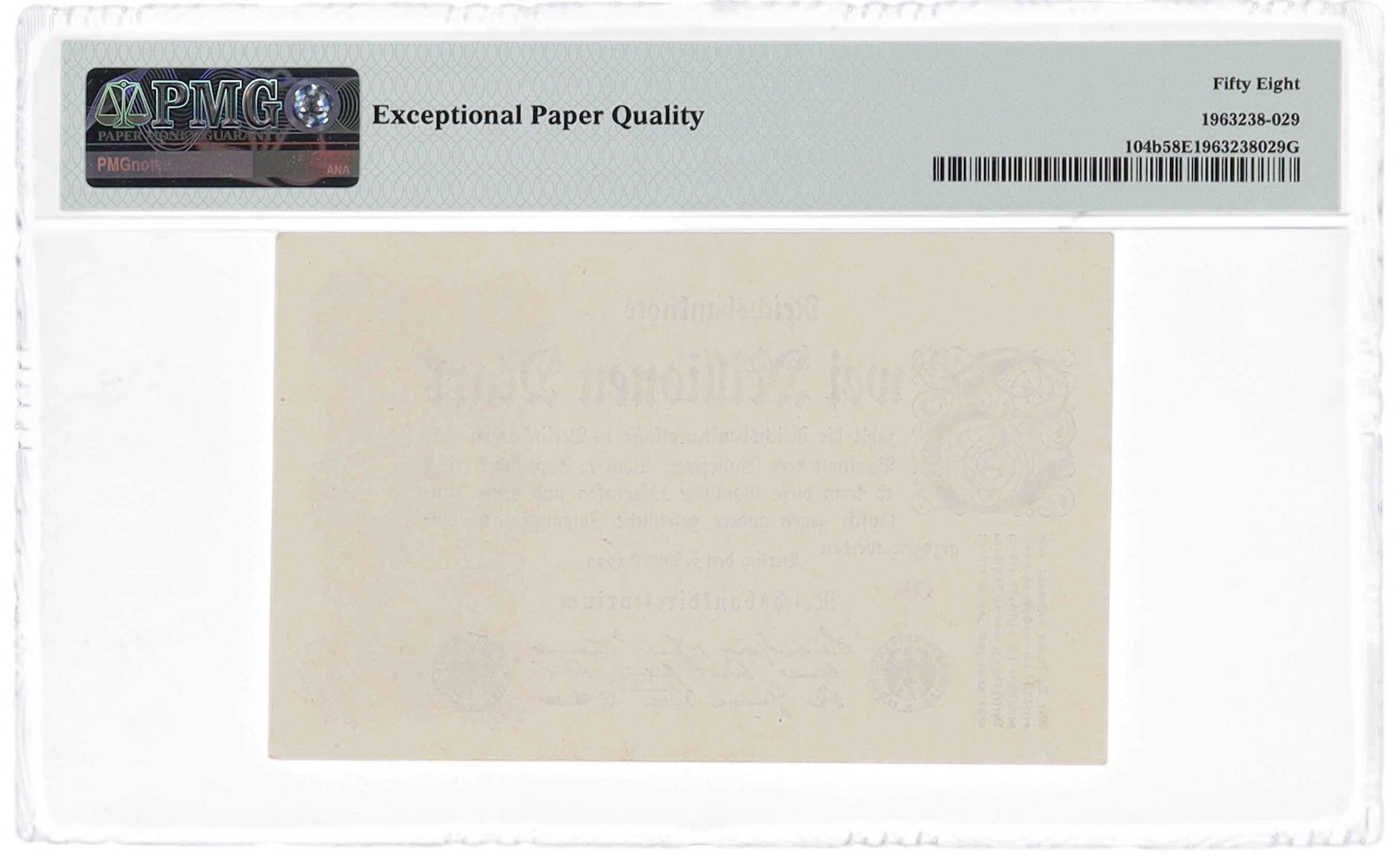 1923 Germany 2 Millionen Mark Republic Treasury Note (PMG Choice AU 58EPQ) at PristineAuction.com 1923 Germany 2 Millionen Mark Republic Treasury Note (PMG Choice AU 58EPQ) at PristineAuction.com