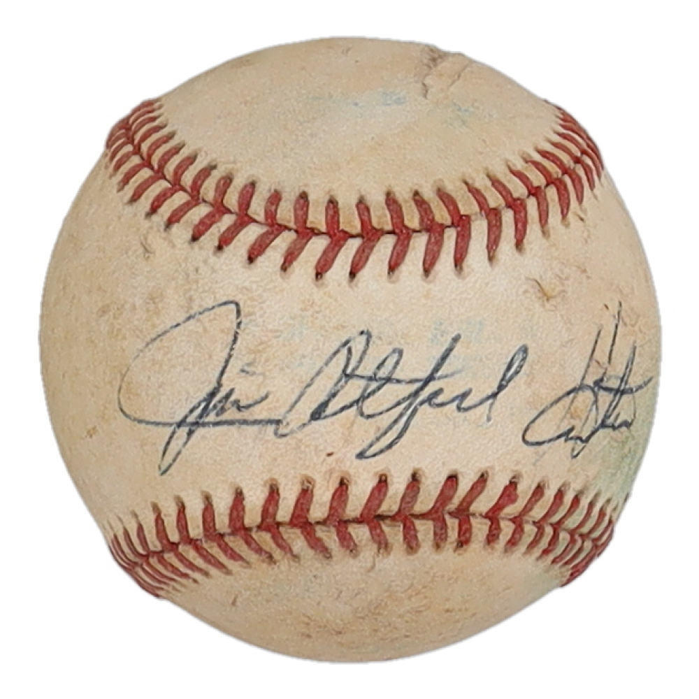 Jim "Catfish" Hunter & Tony La Russa Signed Baseball (PSA) Pristine